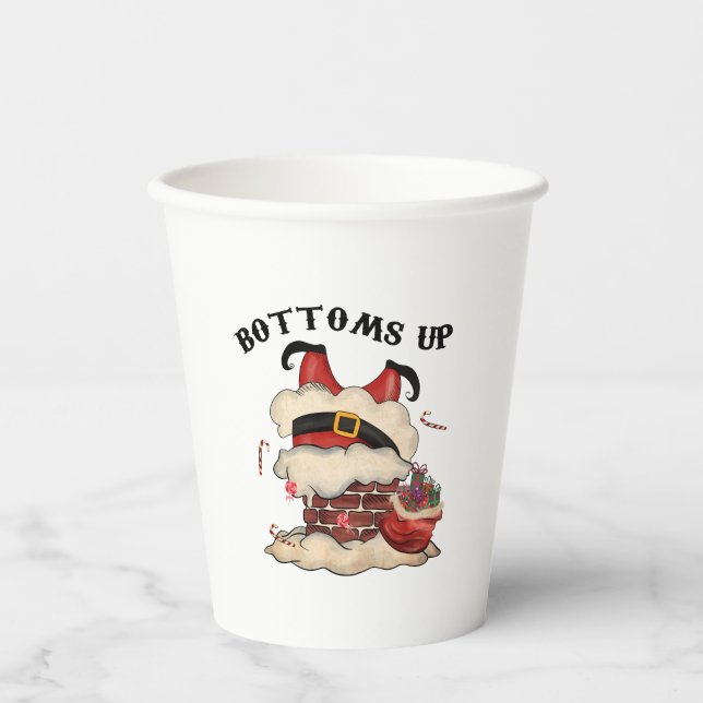 Bottoms up Cute and Funny Festive Pappbecher (Vorderseite)