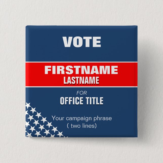 Botton quadrado eleição com estrelas button (Vorderseite)