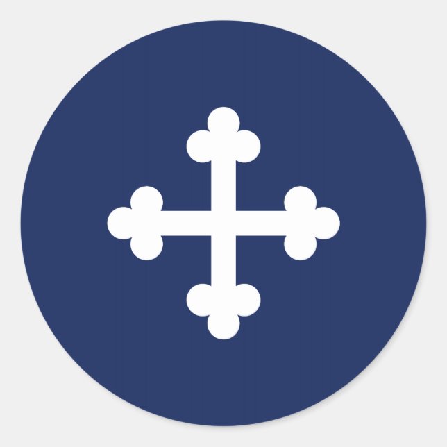 Bottony Blue Flag Runder Aufkleber (Vorderseite)