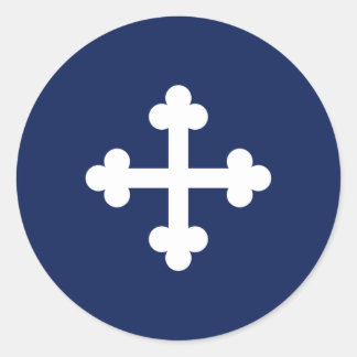 Bottony Blue Flag Runder Aufkleber