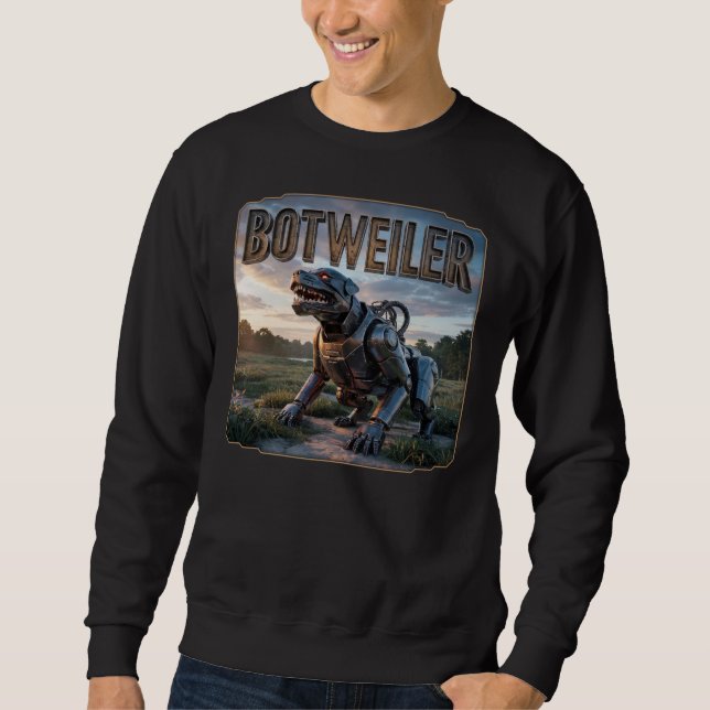 Botweiler Fotografisch – Roboter Rottweiler Lustig Sweatshirt (Vorderseite)
