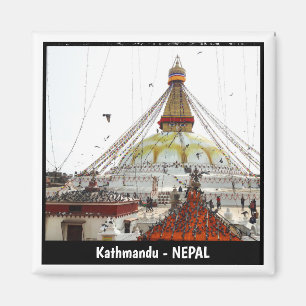 Boudhanath Stupa, Blume Offers, Kathmandu, Nepal Magnet