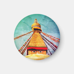 Boudhanath Stupa, Buddha Eyes, Himalayas, Nepal Magnet