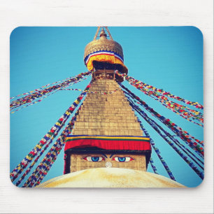 Boudhanath Stupa, Buddha Eyes, Himalayas, Nepal Mousepad