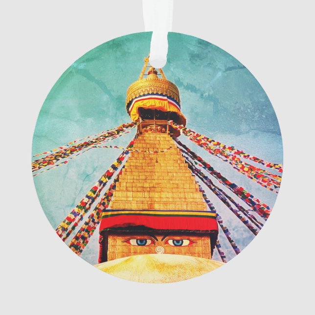 Boudhanath Stupa, Buddha Eyes, Himalayas, Nepal Ornament (Rückseite)