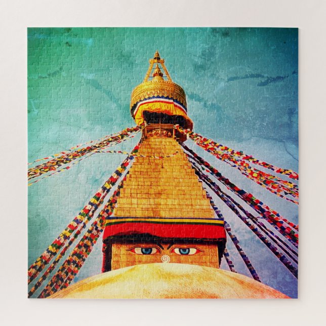 Boudhanath Stupa, Buddha Eyes, Himalayas /Nepal Puzzle (Vertikal)