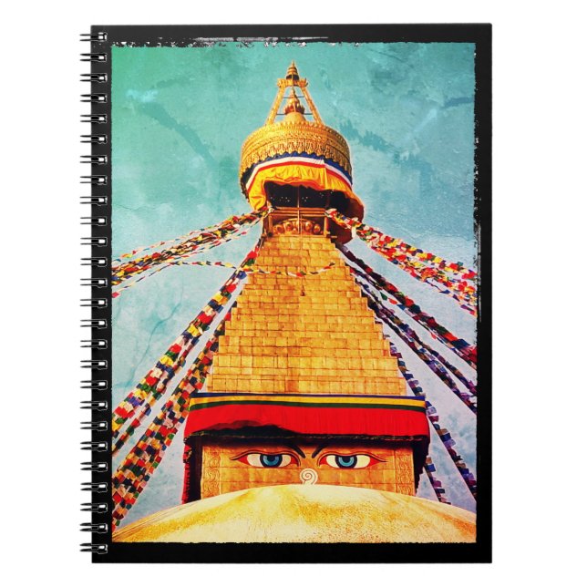 Boudhanath Stupa, Buddha Eyes, Kathmandu, Nepal Notizblock (Vorderseite)