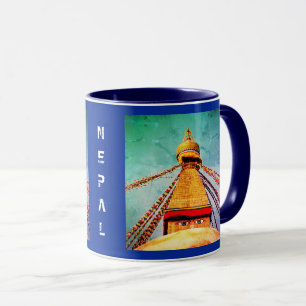 Boudhanath Stupa, Buddha Eyes, Kathmandu, Nepal Tasse
