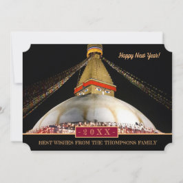 Boudhanath Stupa & Happy New Year! Karte /20XX