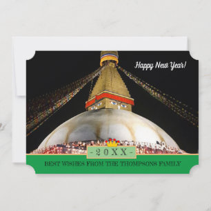 Boudhanath Stupa & Happy New Year! Karte /20XX