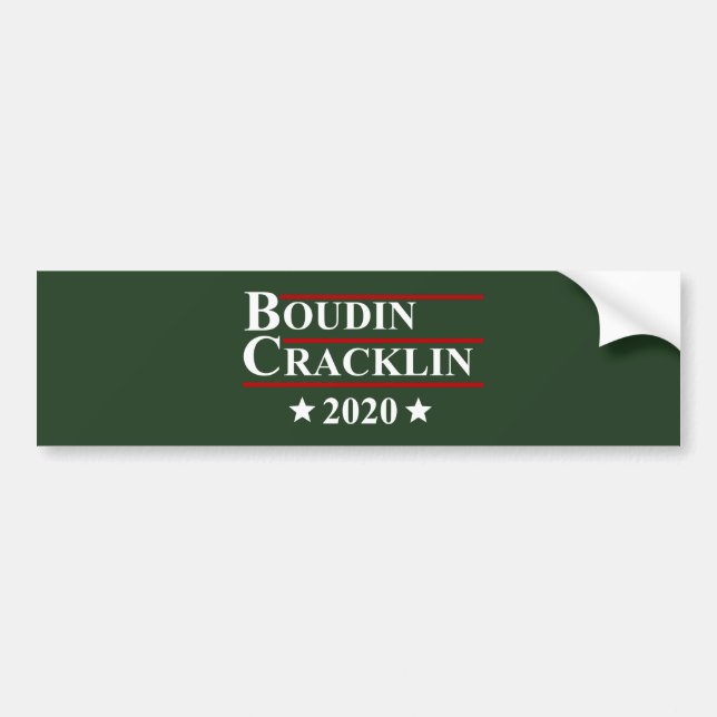 Boudin Cracklin Wahl 2020 Spaß-Louisianas Cajun Autoaufkleber (Vorne)