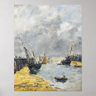 Boudin - Trouville Jetties in Harbour 1896 Poster