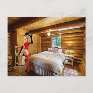 BOUDOIR BLOCKHAUS SCHLAFZIMMER MÄDCHEN POSTKARTE