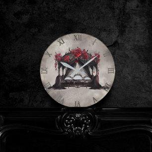 Boudoir Canopy Scarf Altes Victoran Poster Bed. Runde Wanduhr