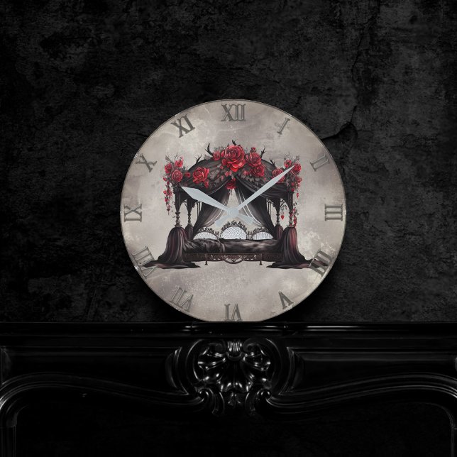 Boudoir | Canopy Scarf Altes Victoran Poster Bed. Runde Wanduhr (Von Creator hochgeladen)