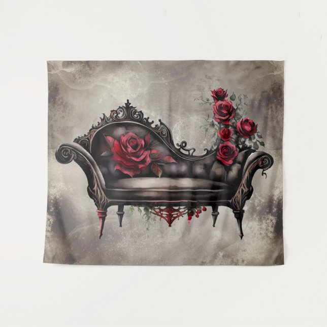 Boudoir Chaise | Viktorianisches Ohnmacht Wandteppich (Vorderseite (Horizontal))