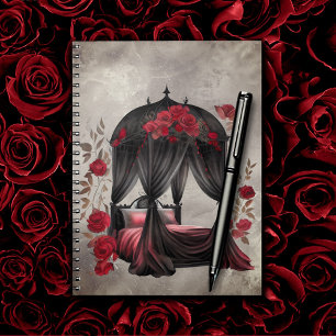 Boudoir   Scarf Canopy Altes antikes Poster Bett Notizblock