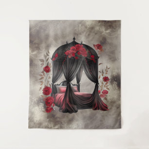 Boudoir Scarf Canopy Altes antikes Poster Bett Wandteppich
