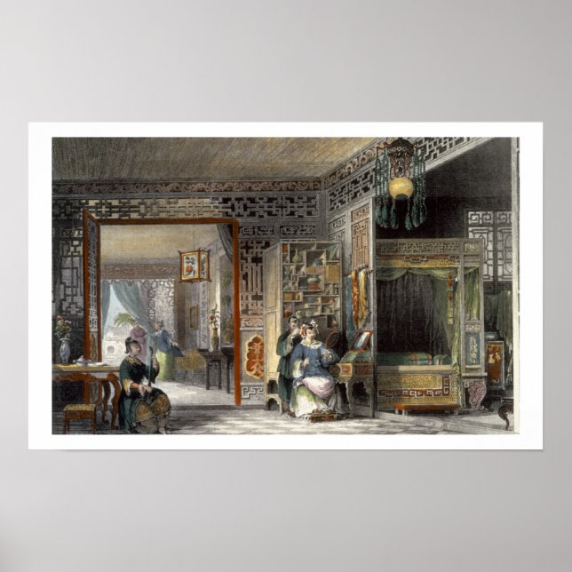 Boudoir und Bed Chamber of a Lady of Rank, von 'C Poster (Vorne)