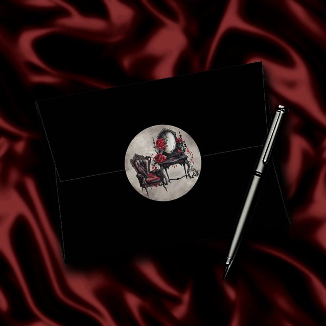 Boudoir | Vanity Mirror und Viktorianischer Partyv Runder Aufkleber (Von Creator hochgeladen)