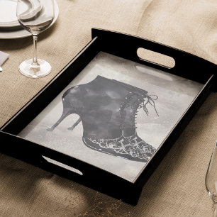 Boudoir Viktorianische antike Stiletto Heel Hint Seidenpapier