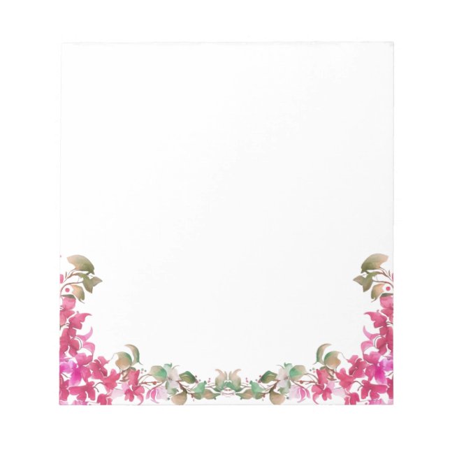 Bougainvillea Blume Watercolor Magenta Karte Notizblock (Vorderseite)