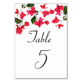Bougainvillea Blume Wedding Tischnummer Card