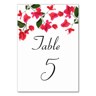 Bougainvillea Blume Wedding Tischnummer Card