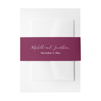 Bougainvillea Burgundy Wedding Invitation Belly B Einladungsbanderole
