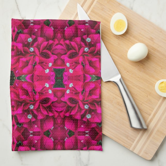 Bougainvillea Deep Pink Kitchen Towels Geschirrtuch (Viertel Falte)