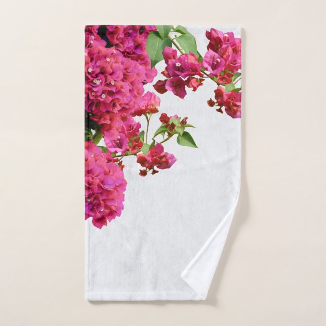 Bougainvillea Floral Griechische Insel am Mittelme Badhandtuch Set (Handtuch)