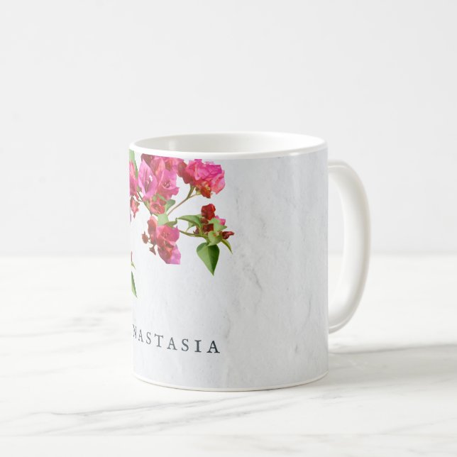 Bougainvillea Floral Griechische Insel am Mittelme Kaffeetasse (VorderseiteRechts)