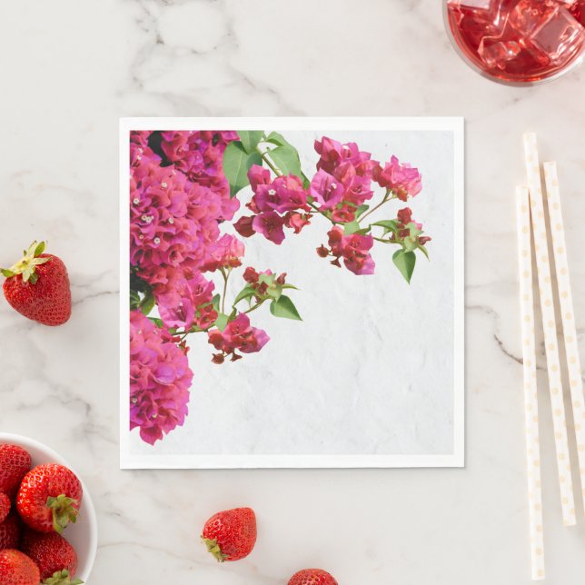 Bougainvillea Floral Griechische Insel am Mittelme Serviette (Beispiel)