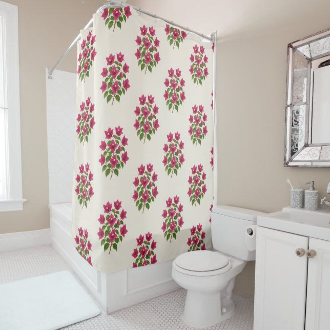 Bougainvillea flower bathroom curtain duschvorhang (Beispiel)