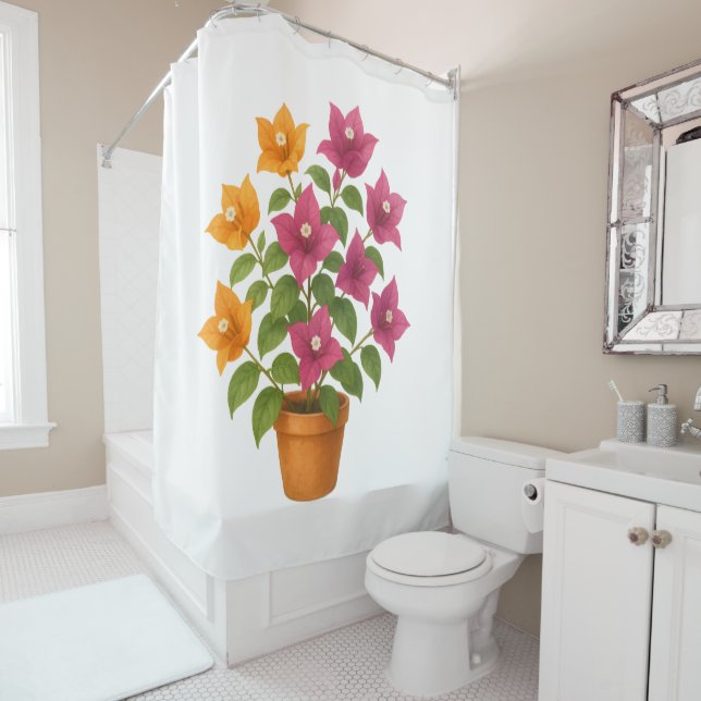 Bougainvillea flower bathroom curtain duschvorhang (Beispiel)