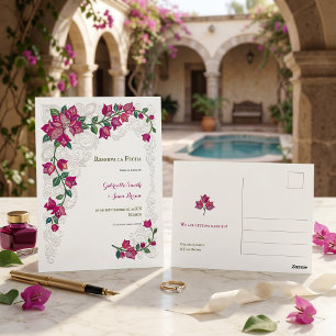 Bougainvillea-Lack-Kunststil der Neuzeit 'Datum re Postkarte