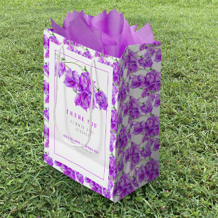 Bougainvillea lila Aquarelltasche Gastgeschenk Hoc Mittlere Geschenktüte