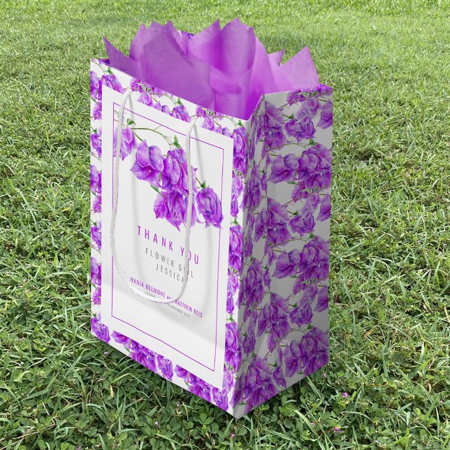 Bougainvillea lila Aquarelltasche Gastgeschenk Hoc Mittlere Geschenktüte (Von Creator hochgeladen)