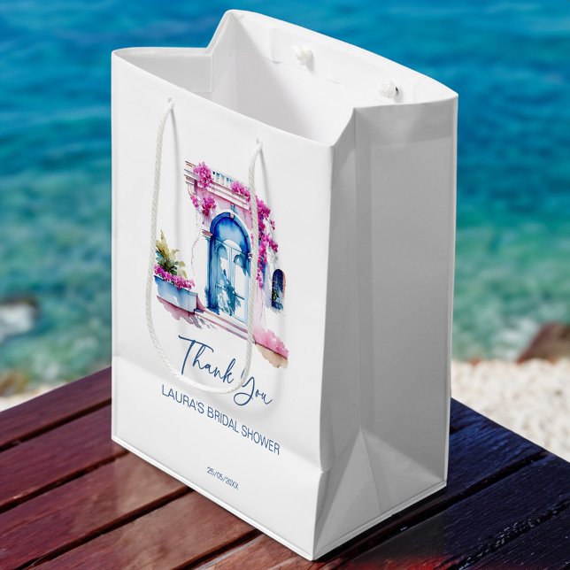 Bougainvillea mediterranes Brautparty Mittlere Geschenktüte (Bougainvillea Mediterranean bridal shower favors personalized Gift Bag bridal party favors)