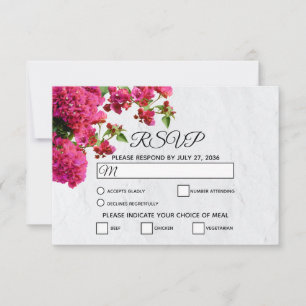 Bougainvillea Mittelmeer Griechische Insel Wedding RSVP Karte