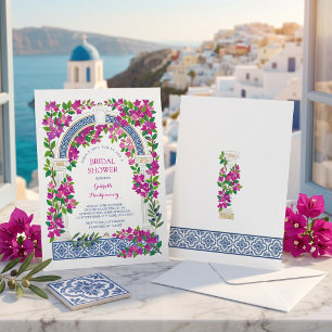 Bougainvillea Mittelmeerblau Brautdusche Einladung