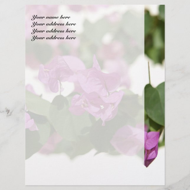 Bougainvillea Personalisiert Letterhead Briefbogen (Vorderseite)