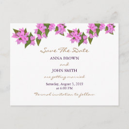Bougainvillea Tropical Ankündigung Datum freihalte Postkarte