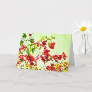 Bougainvillea Tropical Floral Art Karte