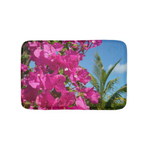 Bougainvillea und Palmen Tropische Natur Badematte