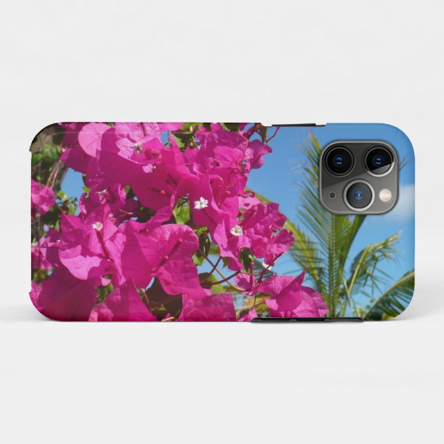 Bougainvillea und Palmen Tropische Natur Case-Mate iPhone Hülle (Rückseite (Horizontal))