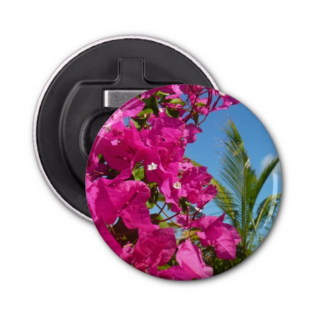 Bougainvillea und Palmen Tropische Natur Flaschenöffner (Vorderseite)