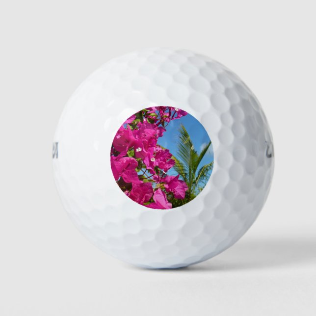 Bougainvillea und Palmen Tropische Natur Golfball (Vorderseite)