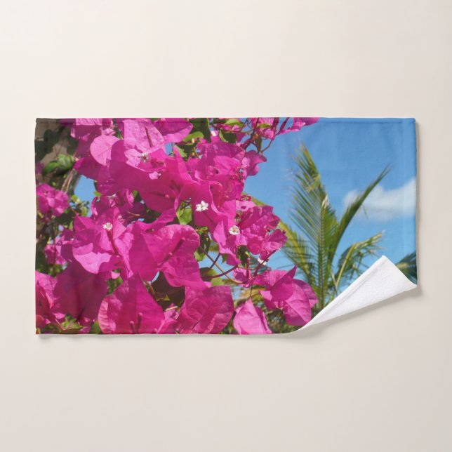 Bougainvillea und Palmen Tropische Natur Handtuch (Handtuch)