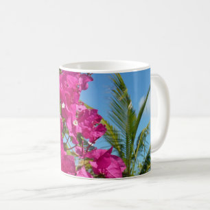 Bougainvillea und Palmen Tropische Natur Kaffeetasse